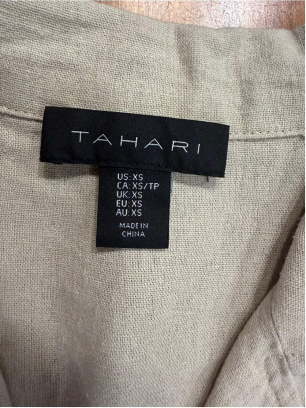 Tahari Linen Blend Belted Safari Midi Dress XS - Picture 6 of 11